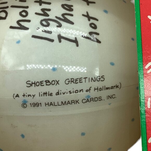 Vtg Shoebox Greetings Glass Ornament 1991 Hallmark Humor Holiday Light Hot Flash - Picture 6 of 6